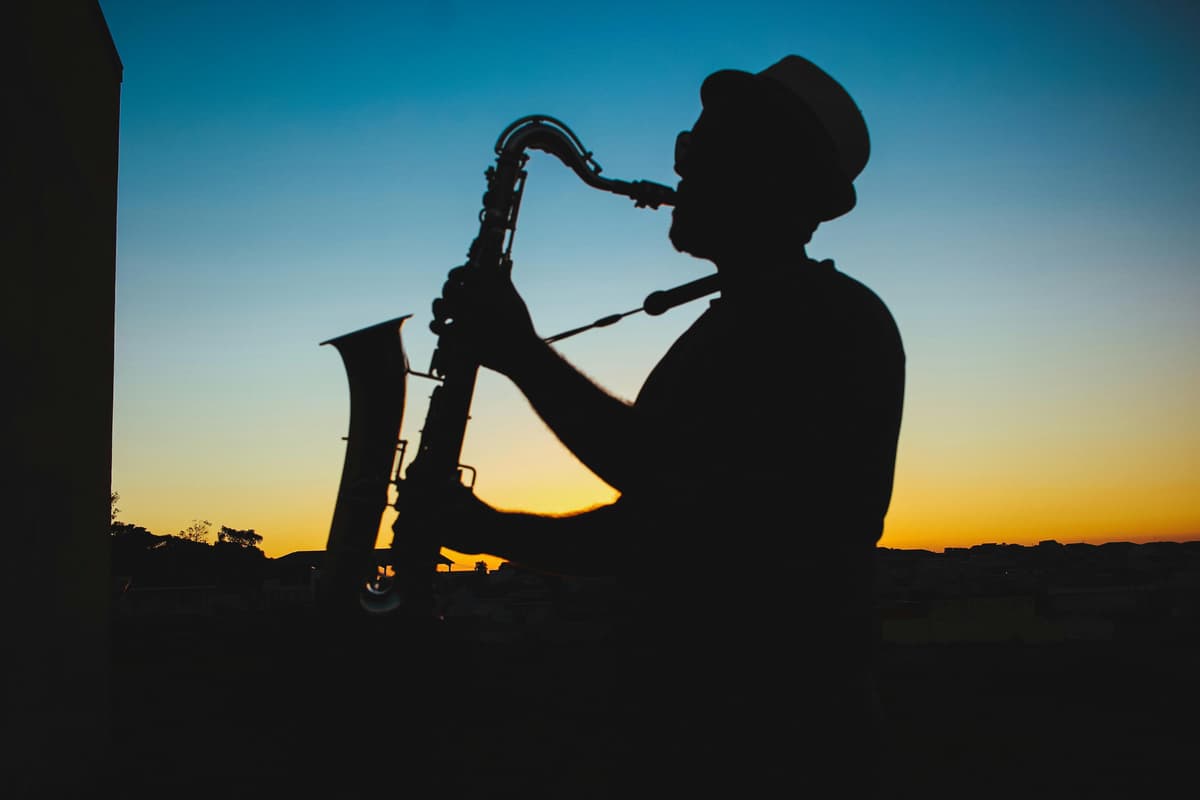Saxophone player performing